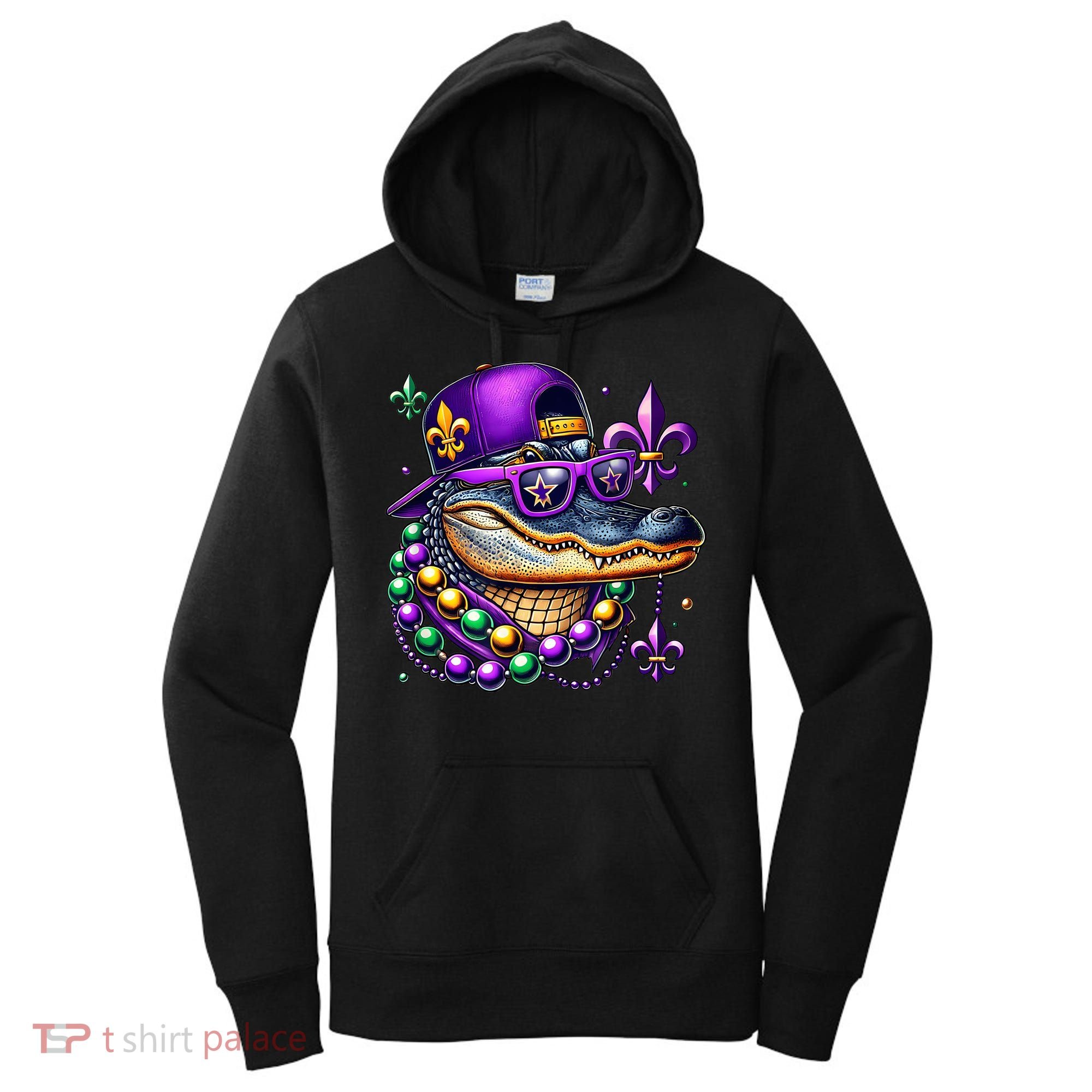 Mardi Gras Alligator Mardigator Crocodile Women's Hoodie