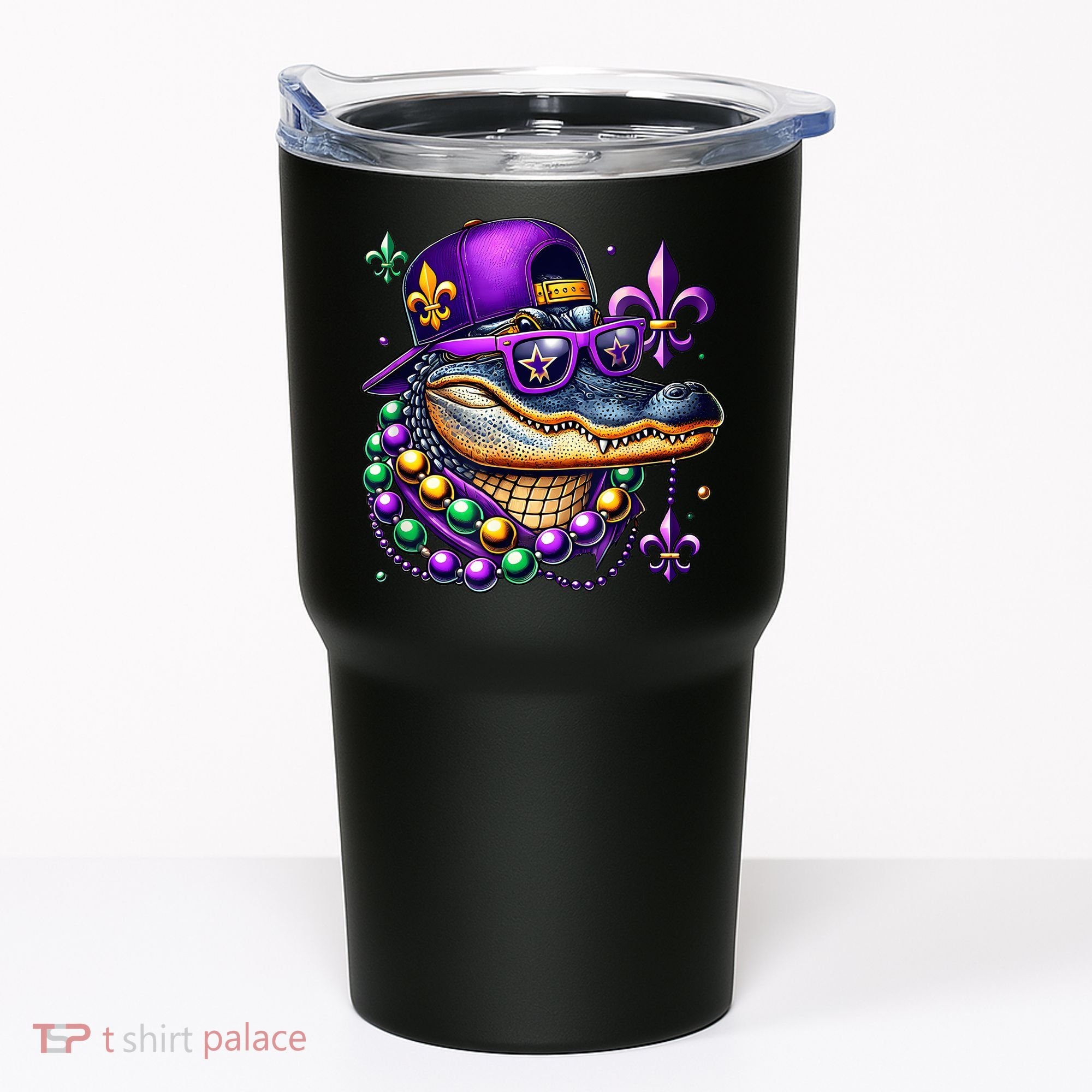 Mardi Gras Alligator Mardigator Crocodile Tumbler