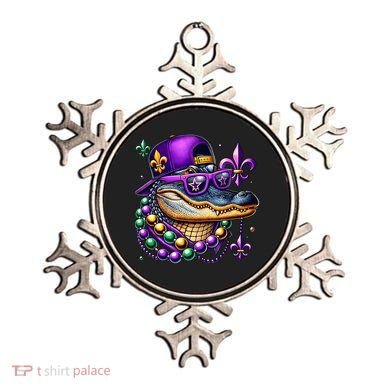 Mardi Gras Alligator Mardigator Crocodile Ornament