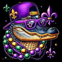 Mardi Gras Alligator Mardigator Crocodile Ornament thumb 1