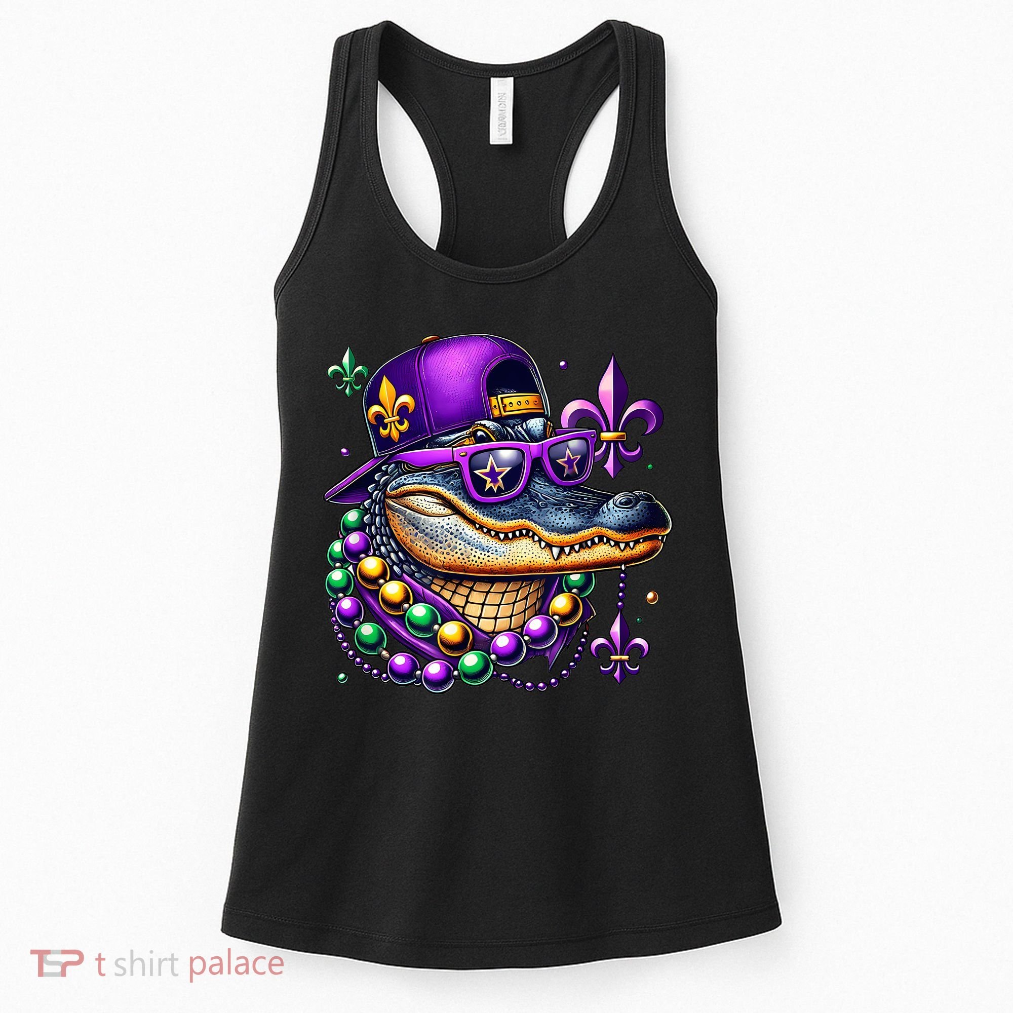Mardi Gras Alligator Mardigator Crocodile Women's Tank Top