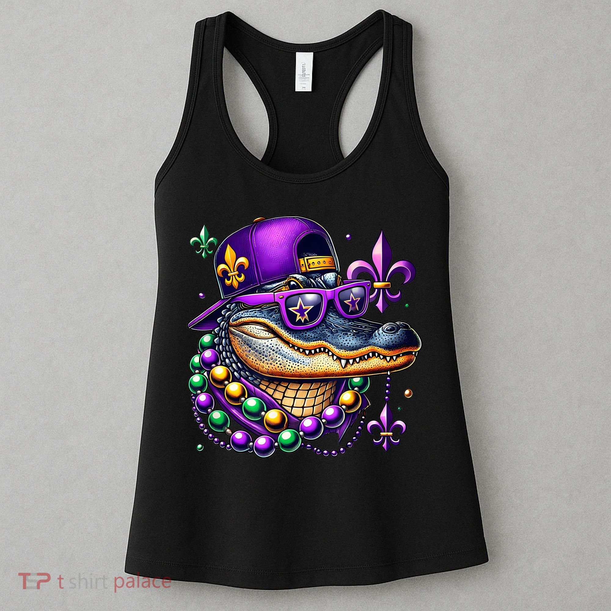 Mardi Gras Alligator Mardigator Crocodile Women's Tank Top