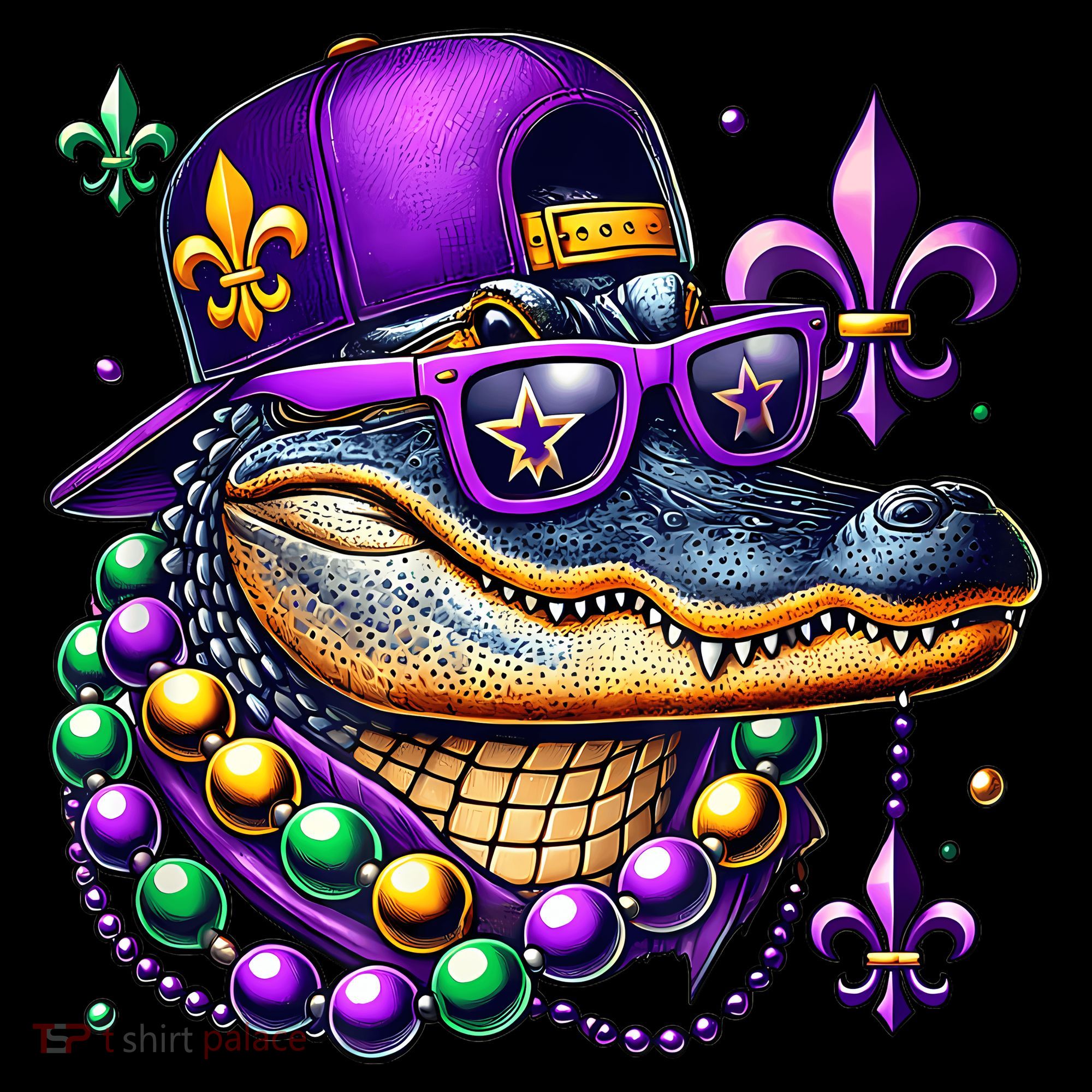 Mardi Gras Alligator Mardigator Crocodile Women's Tank Top