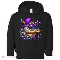 Mardi Gras Alligator Mardigator Crocodile Toddler Hoodie thumb 0