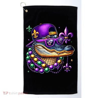 Mardi Gras Alligator Mardigator Crocodile Golf Towel