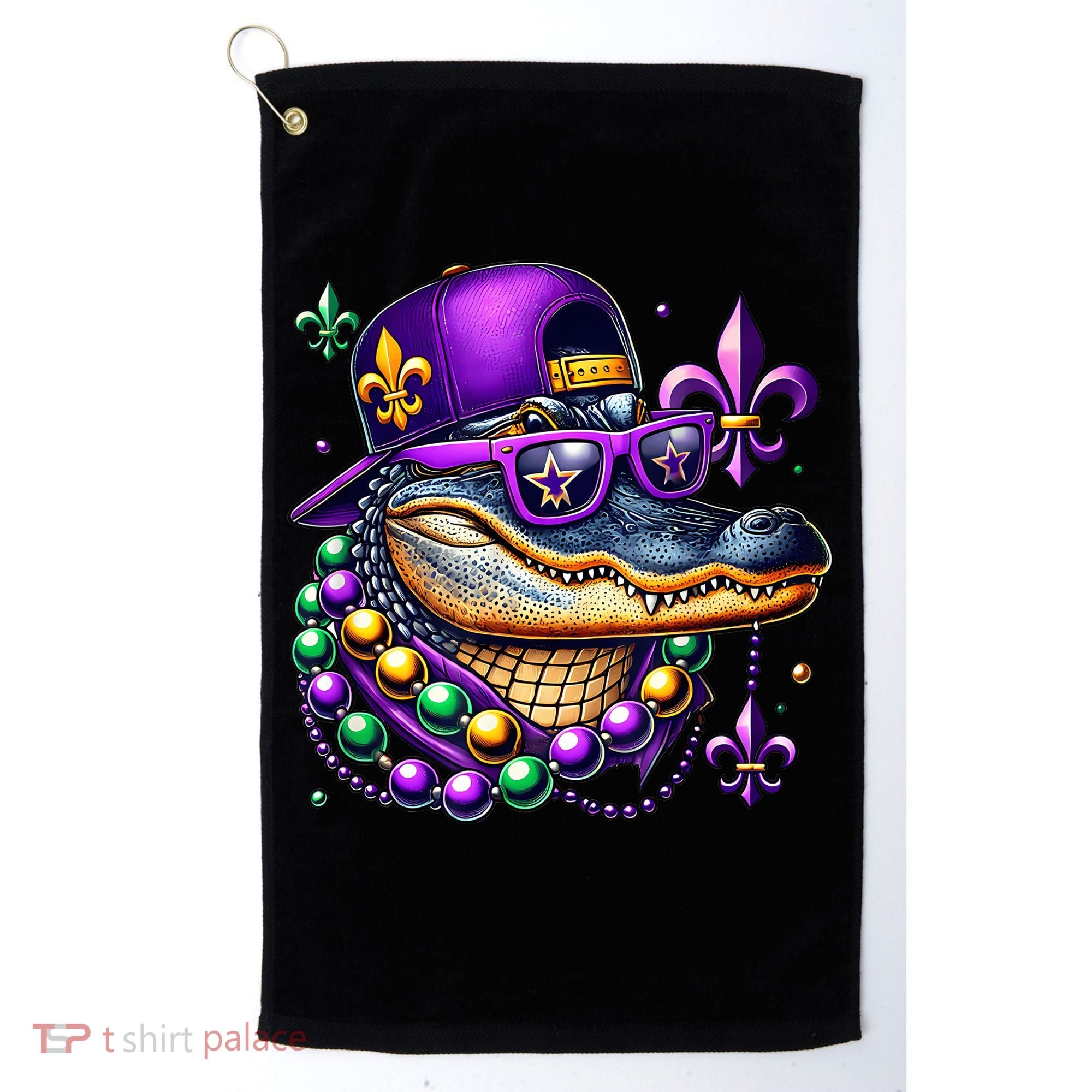 Mardi Gras Alligator Mardigator Crocodile Golf Towel
