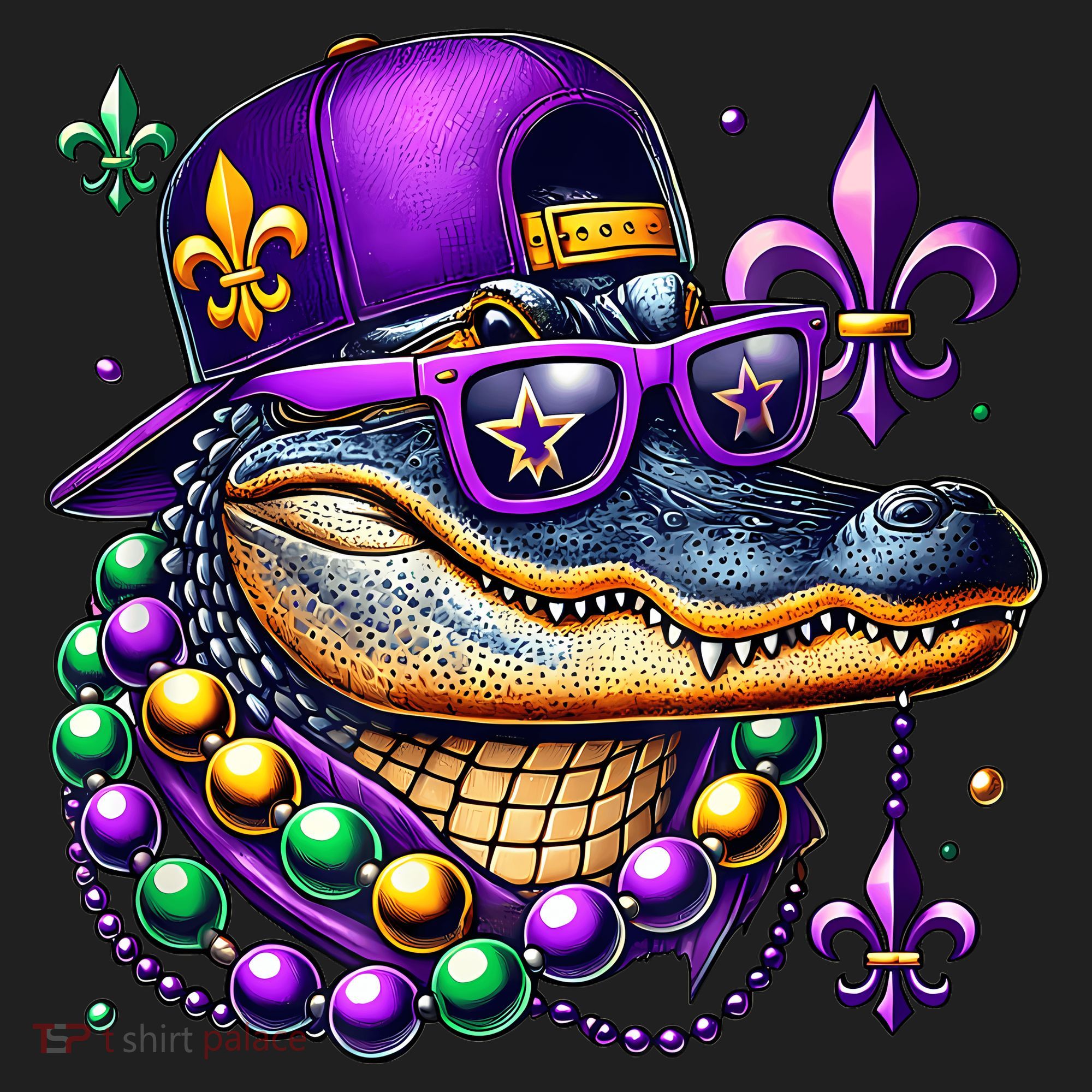 Mardi Gras Alligator Mardigator Crocodile Golf Towel