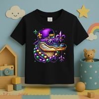 Mardi Gras Alligator Mardigator Crocodile Toddler T-Shirt thumb 3