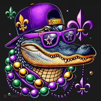 Mardi Gras Alligator Mardigator Crocodile Toddler T-Shirt thumb 4