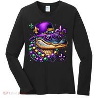 Mardi Gras Alligator Mardigator Crocodile Women's Long Sleeve Shirt thumb 0