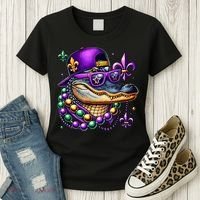 Mardi Gras Alligator Mardigator Crocodile Women's T-Shirt thumb 3