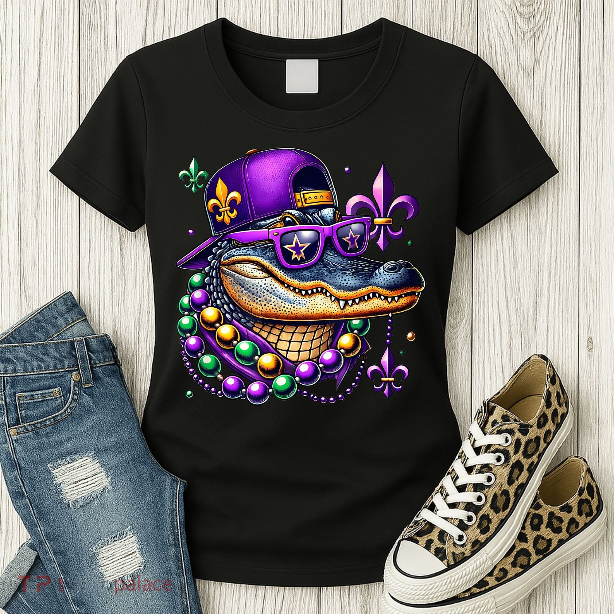 Mardi Gras Alligator Mardigator Crocodile Women's T-Shirt