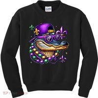Mardi Gras Alligator Mardigator Crocodile Kids Sweatshirt thumb 0