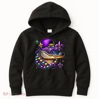 Mardi Gras Alligator Mardigator Crocodile Kids Hoodie thumb 0