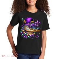 Mardi Gras Alligator Mardigator Crocodile Kids T-Shirt thumb 2