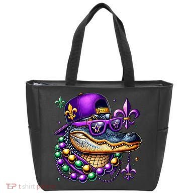 Mardi Gras Alligator Mardigator Crocodile Tote Bag