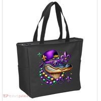 Mardi Gras Alligator Mardigator Crocodile Tote Bag thumb 2
