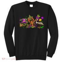 Mardi Gras ABC Alligator Brown Pelican Crawfish Louisiana Sweatshirt thumb 0