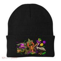 Mardi Gras ABC Alligator Brown Pelican Crawfish Louisiana Beanie thumb 0