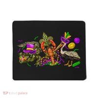 Mardi Gras ABC Alligator Brown Pelican Crawfish Louisiana Mousepad thumb 0