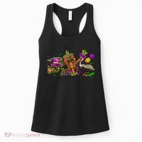 Mardi Gras ABC Alligator Brown Pelican Crawfish Louisiana Women's Tank Top thumb 0