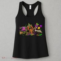 Mardi Gras ABC Alligator Brown Pelican Crawfish Louisiana Women's Tank Top thumb 3