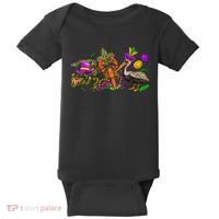 Mardi Gras ABC Alligator Brown Pelican Crawfish Louisiana Baby Bodysuit thumb 0
