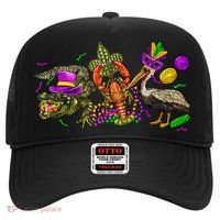 Mardi Gras ABC Alligator Brown Pelican Crawfish Louisiana Hat thumb 0