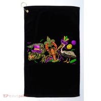 Mardi Gras ABC Alligator Brown Pelican Crawfish Louisiana Golf Towel thumb 0