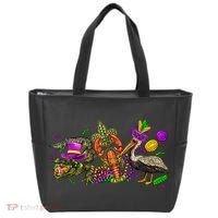 Mardi Gras ABC Alligator Brown Pelican Crawfish Louisiana Tote Bag thumb 0
