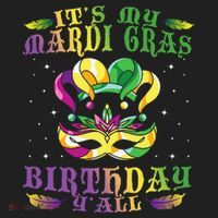 Mardi Gras Birthday Tee It's My Mardi Gras Birthday Y'all Golf Towel thumb 3