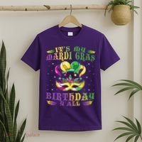 Mardi Gras Birthday Tee It's My Mardi Gras Birthday Y'all T-Shirt thumb 2