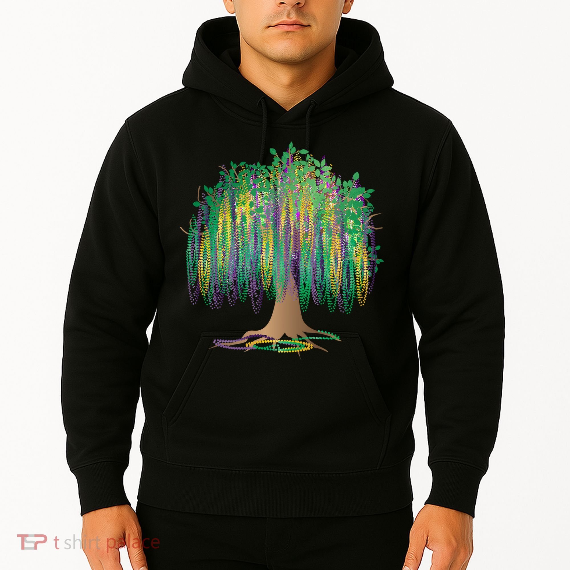 Mardi Gras Bead Tree Celebration Hoodie