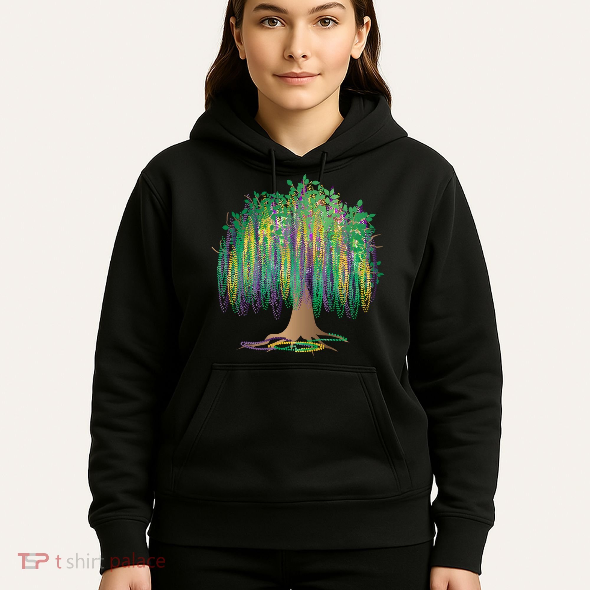 Mardi Gras Bead Tree Celebration Hoodie