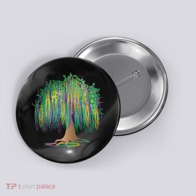 Mardi Gras Bead Tree Celebration Button