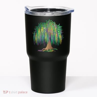Mardi Gras Bead Tree Celebration Tumbler