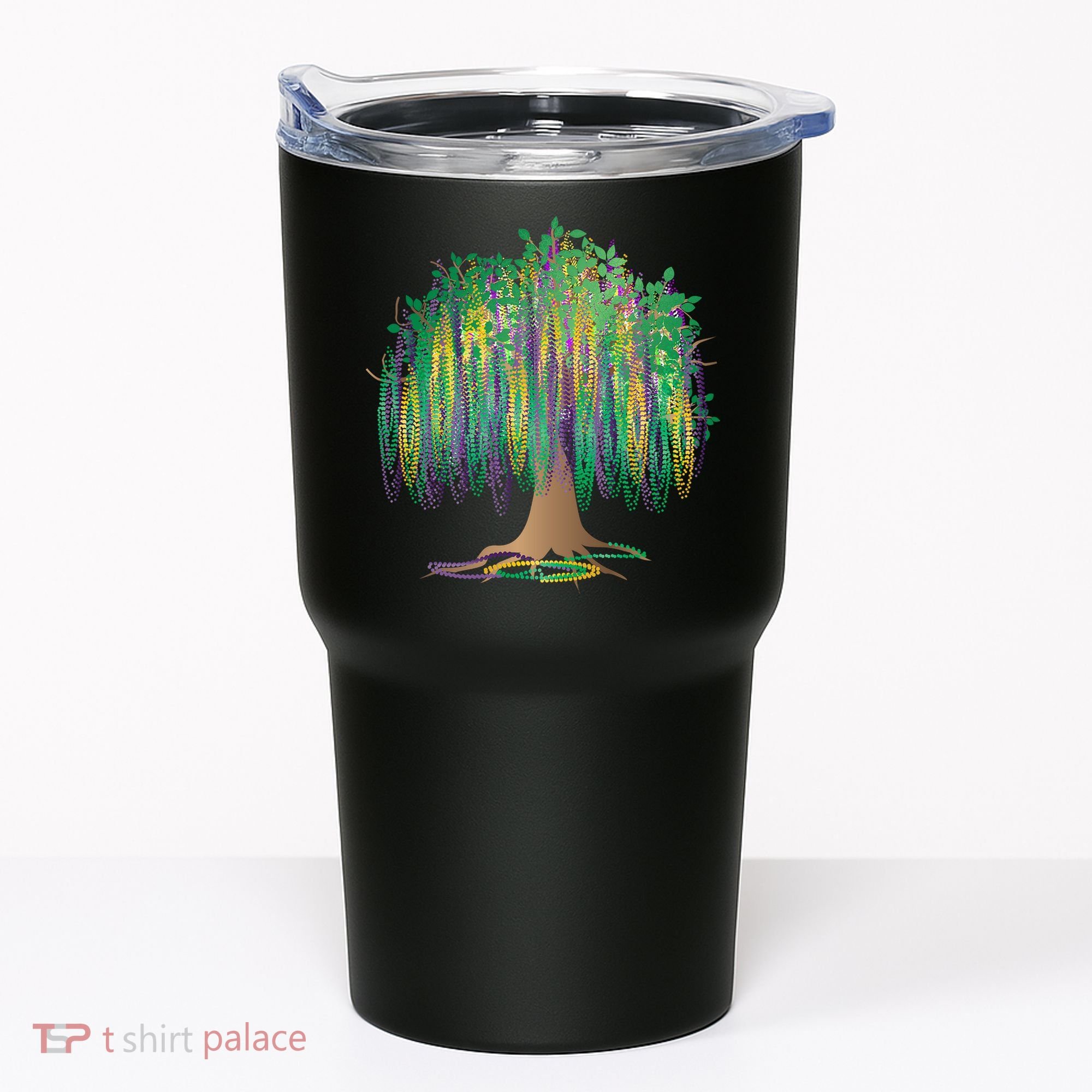 Mardi Gras Bead Tree Celebration Tumbler