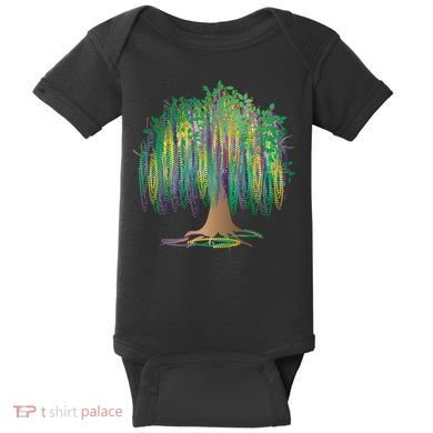Mardi Gras Bead Tree Celebration Baby Bodysuit