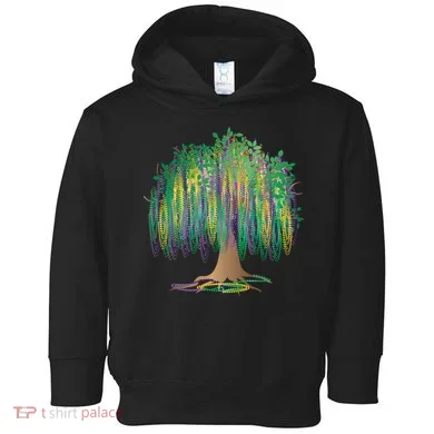 Mardi Gras Bead Tree Celebration Toddler Hoodie