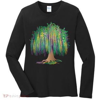 Mardi Gras Bead Tree Celebration Women's Long Sleeve Shirt