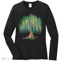Mardi Gras Bead Tree Celebration Women's Long Sleeve Shirt thumb 0