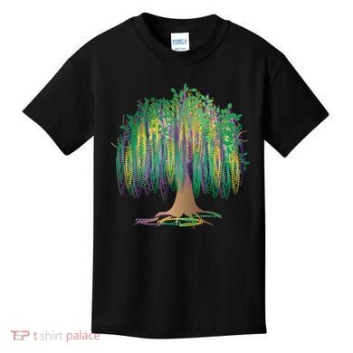 Mardi Gras Bead Tree Celebration Kids T-Shirt