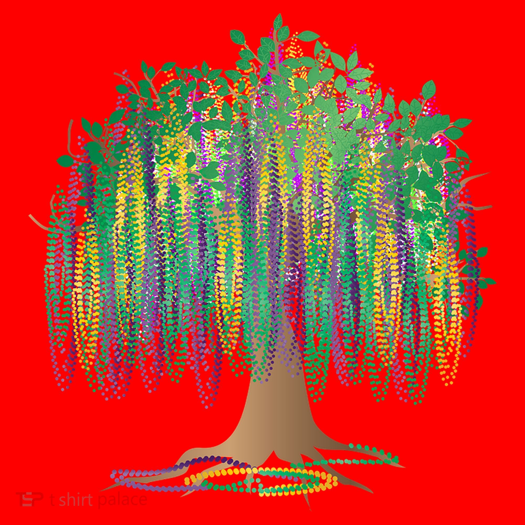 Mardi Gras Bead Tree Celebration Santa Hat