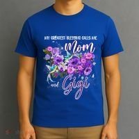 My Greatest Blessing Calls Me Mom And Gigi Hummingbirds Gift T-Shirt thumb 3
