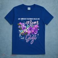 My Greatest Blessing Calls Me Mom And Gigi Hummingbirds Gift T-Shirt thumb 5