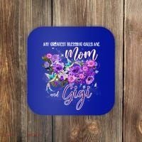 My Greatest Blessing Calls Me Mom And Gigi Hummingbirds Gift Coaster thumb 0