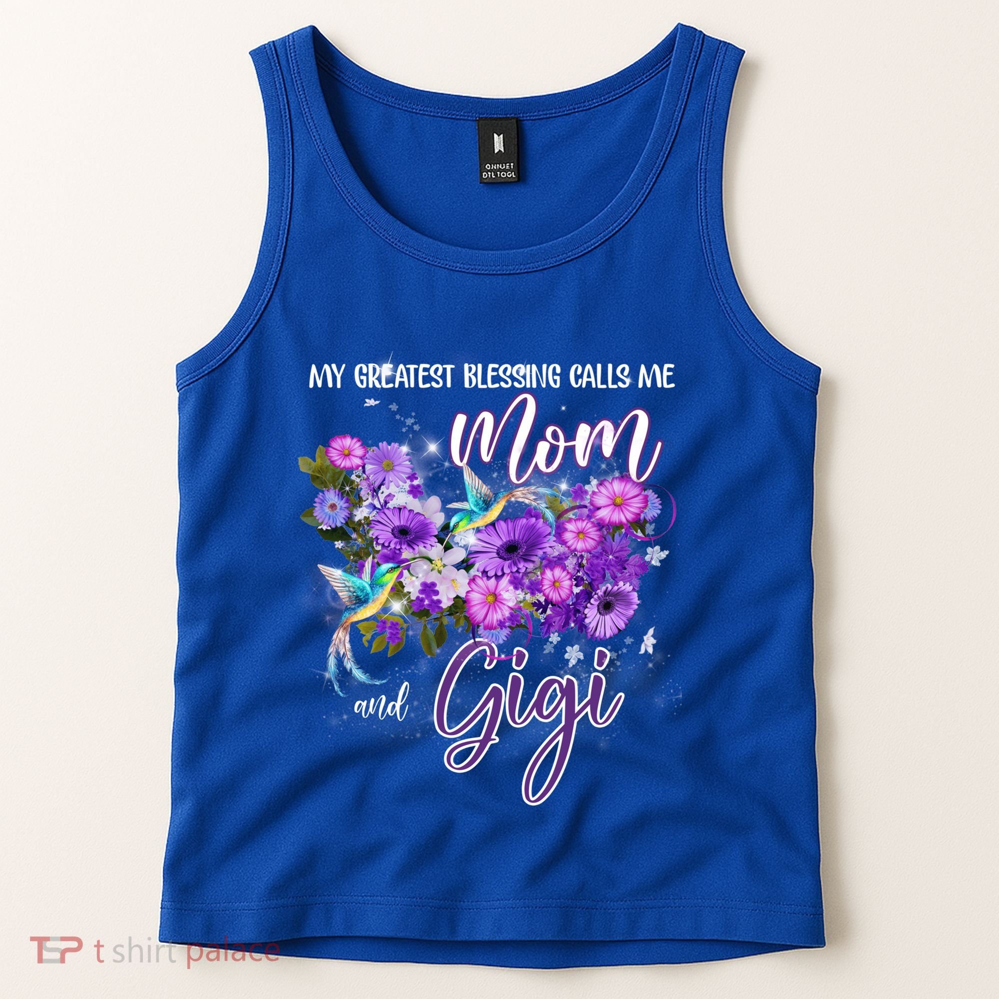 My Greatest Blessing Calls Me Mom And Gigi Hummingbirds Gift Tank Top