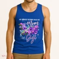 My Greatest Blessing Calls Me Mom And Gigi Hummingbirds Gift Tank Top thumb 3