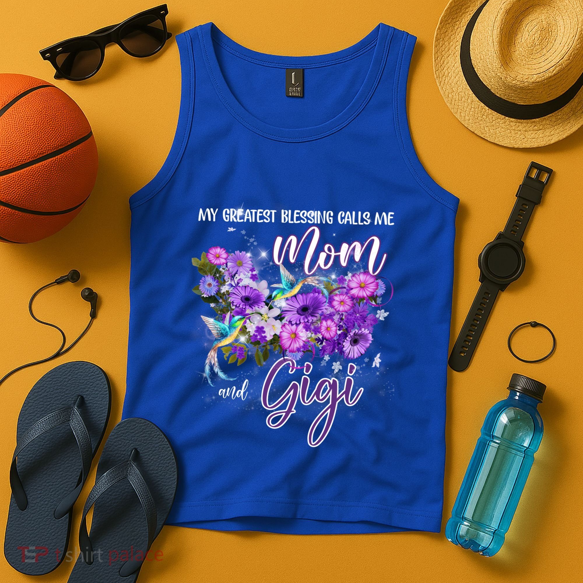 My Greatest Blessing Calls Me Mom And Gigi Hummingbirds Gift Tank Top