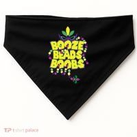 Mardi Gras Booze Beads Boobs Celebration USA-Made Doggie Bandana thumb 0